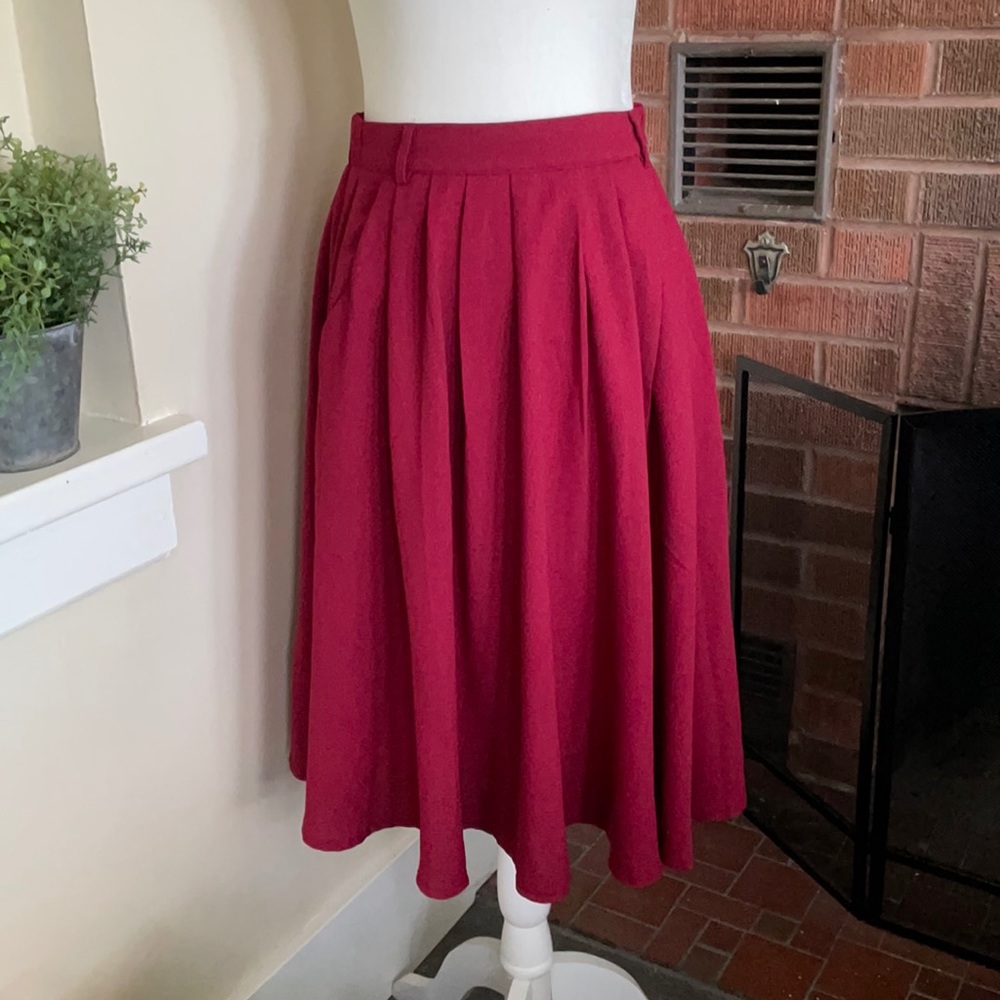 ModCloth breathtaking tiger lilies skirt in Merlot